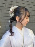 【卒業式ヘアメイク】　振袖、袴☆金箔ヘアアレンジ