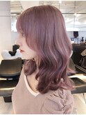ピンクミディ_チェリーブラウンフェミニンロング_ba430122