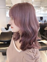 アルバム 渋谷パルコ(ALBUM)&nbsp;ピンクミディ_チェリーブラウンフェミニンロング_ba430122