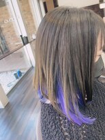 エノモト(ENOMOTO) 暗髪グレージュ+鮮やか青紫パープルインナーカラー