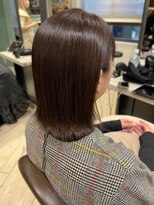 ユーフォリア 銀座本店(Euphoria)&nbsp;うる艶　ブラウンカラー　外ハネボブ　耳掛け　艶カラー　透明感