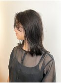 コテは使わずに乾かしただけの束感レイヤーミディ