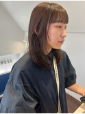 ミディアム レイヤー 顔周り 前髪 ブラウン 原宿 表参道
