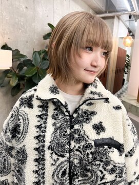 ノエ(noe) 顔まわりレイヤーボブ/グレージュ/20代30代mk-7