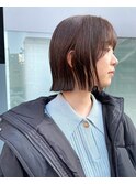 外はねボブ×ココアブラウンカラー