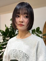 原宿ブリーチなしダブルカラーミルクティーベージュレイヤーボブ