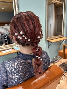 ルポヘアー(Repos Hair) あみおろしにパール