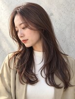 ラルジュヘアイコール(Large hair equal =)&nbsp;顔まわりレイヤー×ロング×ダークブラウン