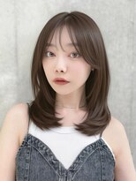 ナミ ギンザ(NAMI ginza)&nbsp;大人ボブ銀座レイヤーカットミディアムボブグレージュ顔周り小顔