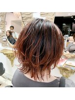 ヘアメイク マルナ 大通店(HAIR MAKE MALUNA) 【MALUNAカラーリスト神】ウルフ×バレイヤージュ×オレンジ