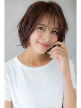 カバーヘア ブリス 上尾西口店(COVER HAIR bliss) シースルーバングくせ毛風大人ボブショートY上尾20代30代40代