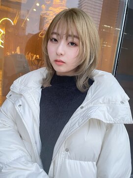 イトシテ イエローブロンド×ミディアムウルフ【本多身和子】【