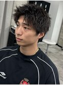 アップバング/メンズ/ツイスト/ショート/パーマ/眉毛