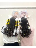 おそろいヘアメ☆あみたらしハーフツイン♪