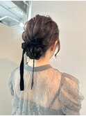 シニヨン　お呼ばれアレンジ