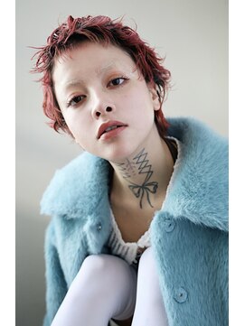 ステップボーンカットオオサカ(STEP BONE CUT OSAKA Via TICK-TOCK) 【ステップボーンカット】ショートレイヤー/チェリーレッド