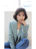 艶髪韓国風切りっぱなしボブ