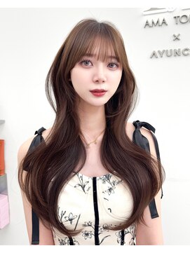 アマトウキョウスマートサロン(AMA TOKYO×Smart Salon) 韓国ヘア　レイヤーカット　顔まわり