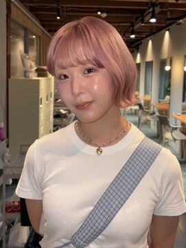 ヨハク 大阪梅田中崎町(yohaku) 【MIHO】ペールピンク×ボブ