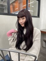 ニコ トウキョウ 渋谷(nico TOKYO) ダブルカラーチェリーレッドピンクブラウン韓国レイヤーロング