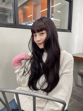 ニコ トウキョウ 渋谷(nico TOKYO) ダブルカラーチェリーレッドピンクブラウン韓国レイヤーロング