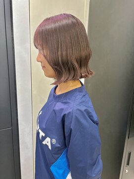 ケンジ 横浜(KENJE) ボブ/ウェーブ巻き/ピンクブラウン/暖色カラー