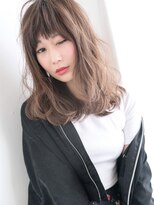 ヘアー センス 高崎店(hair SENSE) ジグザグバング×ゆるっぽCカール☆甘めカジュアルセミロング