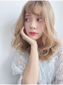 大人かわいいゆるふわ愛され髪◎ハイトーン/ミルクティーカラー