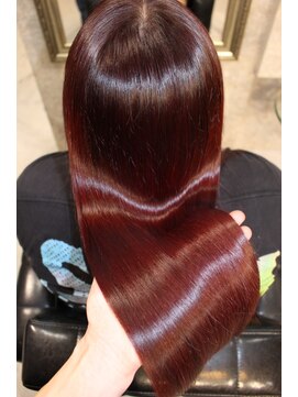 エデン トリートメントサロン 難波店(EDEN) 髪質改善/艶カラー/ロング☆ボルドーレッド暖色系カラー20代30代
