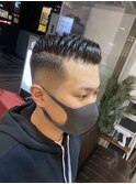 東京バーバー日本橋フェード風ポンパドールバーバースタイル