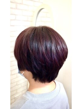 タケダ美容室 白髪染めピンクブラウン＋カット