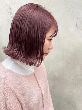 オルバイマグ(oru by mag) 20代30代40代ミニボブピンクアッシュ透明感小顔ブリーチなし