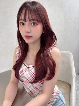 ロンド マーレ 天神大名店(Lond mare) ピンクブラウン/暖色カラー/カシスピンク/韓国ヘア/顔周りカット