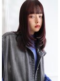 大人可愛い20代30代40代小顔ロングレイヤー愛されレッドブラウン