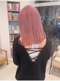 ピンクグラデーション_インナーカラー_グレージュ