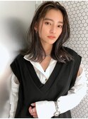 韓国ヘアーハッシュカットレイヤーカットグレージュブリーチ無し