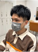 メンズマッシュツーブロ刈り上げ波巻きツイストスパイラルパーマ