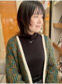 大人可愛い30代40代黒髪顔周りフェイスレイヤーミディアム