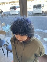 テーラヘアー 鎌取店(TELA HAIR)&nbsp;ふわふわパーマ×ブルーブラック