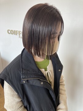 コワファースト 大分(COIFF1RST) 大人可愛いショートボブ白髪ぼかし20代30代40代/大分