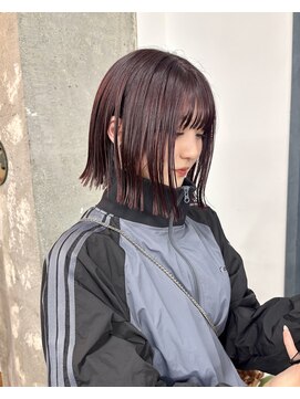 アペロ 柏(Apero) 切りっぱなしボブ/チェリーレッド/ワインレッド/暖色カラー/柏