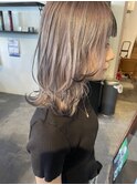 20代30代40代ダブルカラーホワイトミルクティー透明感裾カラー