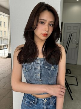 ×センターパート×大人艶ロング