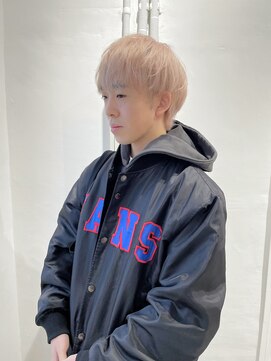 ミュー(Mu) ミルクティーベージュ　ハイトーンカラー　メンズカット