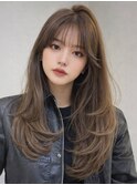 韓国レイヤー/ロングレイヤー/顔回りレイヤー/ハッシュカット