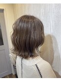 波巻ウェーブ×極細ハイライトベージュ【TELA HAIR 石岡】