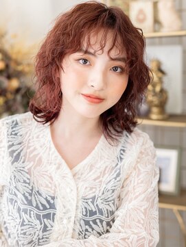 カバーヘアアンドスパ ブリス 浦和(COVER HAIR&SPA bliss) ハッシュレイヤーボブウルフピンクメッシュブリーチなし30代