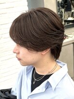 オーバルバイアピッシュ(OVARL by apish)&nbsp;毛流れセンターパートメンズミディアムブラウンカラー