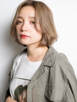 クアトログランシュ 水戸店(QUATRO×GranCieux) とろみ感◎くびれひし形ショートボブ×ミルクティーベージュ