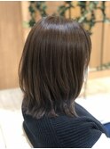 大人可愛い☆フェミニンミディ×グレージュカラー